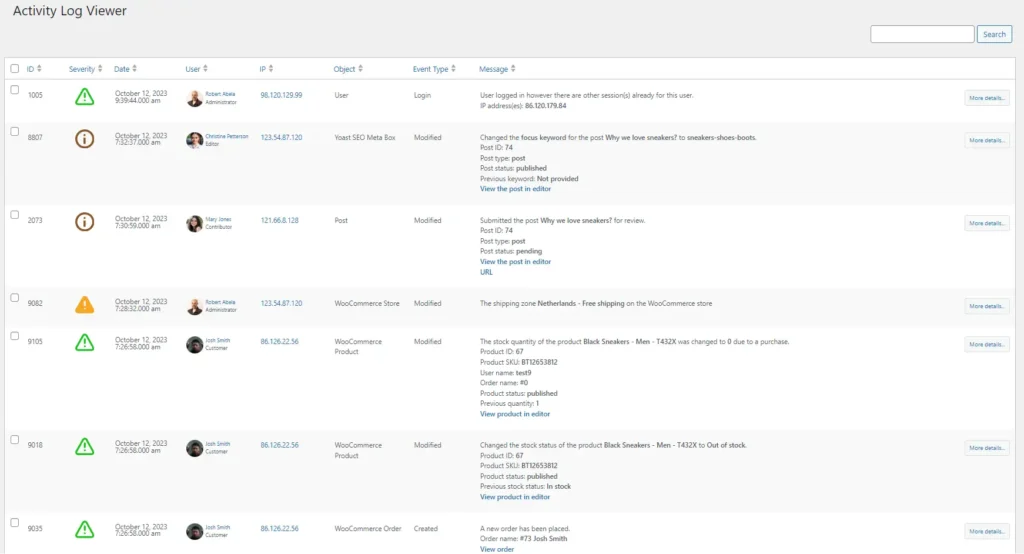 Track changes in WordPress with WP Activity Log